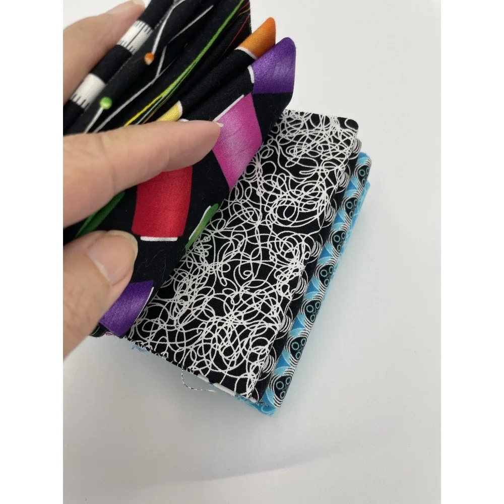 Benartex Sewing Prints 10 Fat Quarters Cotton Fabric Blues Black - New‎ Bundle